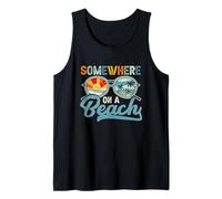 Somewhere on Beach Funny Summer Beach Family Vacances Débardeur