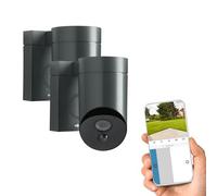 Somfy 1870472-2 Outdoor Camera Grises - Caméras de Surveillance Extérieures - Sirène 110 DB - Branchement Possible sur Un luminaire existant