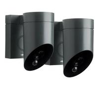2 Outdoor Camera grises - Caméras de surveillance extérieures sans fil - Sirène 110 DB - Branchement Possible sur Un Luminaire Existant