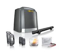 Somfy 2401407 - Motorisation pour portail coulissant Slidymoove 300 - Avec 2 télécommandes Keypop, 4 mètres de crémaillère, 1 batterie de secours, 1 feu clignotant, photocellules - Fabriqué en France