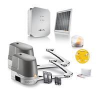 Somfy S2401288 - Motorisation Evolvia Star solaire à bras pour portail battant, Moteur portail facile à installer, Kit solaire inclus pour motoriser sans alimentation 230V, Vantaux max : 2m L et 2m H