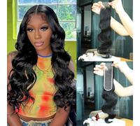 SOMIARIK 2x6 Skinlike Real HD Lace Closure Pre-plucked Body Wave Human Hair Closure 0.10mm Ultra-mince Invisible Lace Single Knos 50 cm