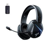 Somic Casque de Jeu sans Fil 2.4G pour PS4, PS5, PC, avec Micro détachable et LED Arc-en-Ciel, Son Surround, Basses, Casque Supra-auriculaire avec Mode Jeu/Audio/Diffusion en Direct