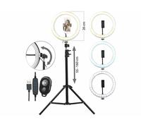 Somikon Anneau lumineux LED Ø 26 cm avec support pour smartphone et trépied