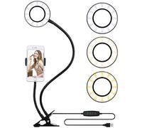Somikon Anneau Lumineux LED avec Support pour Smartphone Ø 9 cm