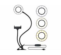 Somikon Anneau lumineux LED avec support pour smartphone Ø 9 cm