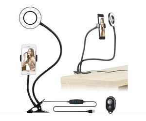 Somikon Anneau lumineux LED avec support pour smartphone et déclencheur à distance