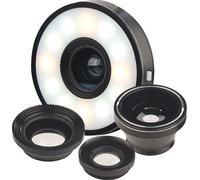 Somikon Lentilles pour appareil mobile super grand-angle, macro et fish-eye + Anneau LED