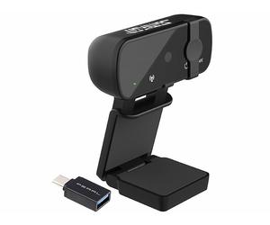 Somikon Webcam USB 4K autofocus avec adaptateur USB-A femelle vers USB-C mâle