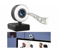 Somikon Webcam USB Full HD avec autofocus, Double Micro intégré et Anneau déclairage
