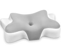 Somirra Oreiller Ergonomique Cervical, 2 en 1 Oreiller Memoire Forme Coussin Ergonomique pour la Nuque, pour Dormir sur Le côté, Le Dos et Le Ventre, 66 x 37 x 9/12cm, Argent