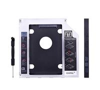 SOMKB Boîtier en aluminium pour 2ème disque dur SATA 3.0 de 9,5 mm pour disque dur SSD 2 To 2 To avec LED pour ordinateur portable, CD-ROM, DVD-ROM