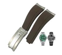 SOMKB Bracelet de montre en caoutchouc grain de tête en acier pour montre Rolex Submariner Sub GMT ditongna 20 mm, RoseBuckle-end, Agate
