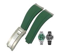 SOMKB Bracelet de montre en caoutchouc grain de tête en acier pour montre Rolex Submariner Sub GMT ditongna 20 mm, RoseBuckle-end, Agate