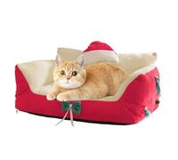 Sommeil chaud en hiver - Canapé rond surélevé pour animal domestique | Chiot, lit apaisant en forme de beignet, pour petit appartement ou dortoir ; housse amovible lavable en machine pour un nettoyage