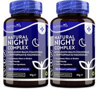 Sommeil Naturel Complex Vegan - Pour Nuits Tranquilles - Mélisse, Camomille, Magnésium 187,5mg & Vitamine B12 - 120 Gélules - Alternative à la Mélatonine - Nutravita (Lot de 2)