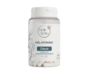 SOMMEIL PLUS SEREIN & ENDORMISSEMENT RAPIDE - Mélatonine - 120 Gélules - Cure 2 Mois - Complément Alimentaire BELLE&BIO - Fabriqué en France