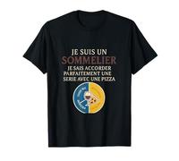 Sommelier pizza series humour vin cadeau design T-Shirt