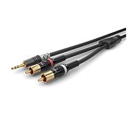 Câble de raccordement Sommer Cable HBP-3SC2-0030 audio [1x Jack mâle 3.5 mm - 2x Cinch-RCA mâle] 0.30 m noir