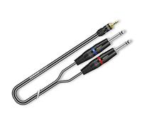 Sommer Cable Stéréo mini jack 3.5 mm mâle vers mono séparés Jack 6.35 mm mâle Gauche / Droite, 1 m