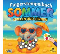 Sommer Fingerstempelbuch für Kinder ab 2 Jahren: Spielen und Lernen - 35 Motive, 15 Wortkarten DE/EN und süße Reime für Kinder von 2-4 Jahren