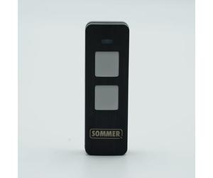 Sommer Pearl Twin - Télécommande portail/garage - 2 canaux - Fréquence 868 MHz - Codage AES - Réf. S10019-0000 + 1 Porte-clés DOMOBIP (Noir et Gris - Lot de 1)