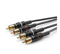 Câble de raccordement Sommer Cable HBP-C2-0300 Jack / Cinch-RCA audio [2x Cinch-RCA mâle - 2x Cinch-RCA mâle] 3.00 m noir
