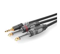 SommerCable Hicon HBA-3S62-0150 Jack audio Câble de raccordement [1x Jack mâle 3.5 mm - 2x Jack mâle 6,3 mm (mono)] 1.50 m noir