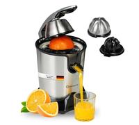 Sommertal CP850 Presse-agrumes électrique, moteur 850 W, haut rendement, en acier inoxydable, sans BPA, récipient à jus de 400 ml, 2 cônes, presse-citron, presse-agrumes, électrique, levier et