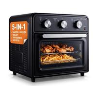 Sommertal Mini four de 20 litres avec chaleur tournante et friteuse à air chaud, mini four 1800 W, pour cuire, griller et pizza, petit four de table avec fonction Airfryer, 100 à 230 °C, minuterie de