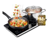 Sommertal Plaque à induction 2 plaques 3500 W mince portable 240 °C Minuterie 4 heures Commande tactile