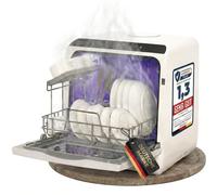 Sommertal SP5 Mini lave-vaisselle | Lave-vaisselle de table pour 1 à 3 personnes | Assiette jusqu'à 28 cm | 6 + 1 fonctions | Petit lave-vaisselle compact | Autonome, LED, tactile, réservoir d'eau de