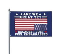 Sommes-nous déjà formidables ? Drapeau américain à l'envers, anti-idiots, panneau de jardin 90 x 150 cm.