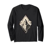 Sommet Montagne Style Ligne Vintage Manche Longue
