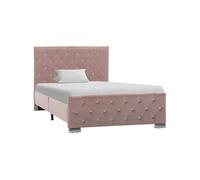 Cadre de Lit Rose Velours 90x200 cm Rembourré Adulte Simple Chambre vidaXL