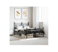 vidaXL Cadre de lit métal – sommier à lattes sans matelas 120x190 cm noir