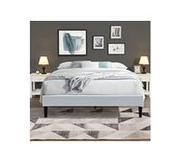 Sommier 120x190 cm - 20 cm - 13 Lattes - Montage Rapide et Facile - Housse Lavable - Confort Optimal - Opale Blanc