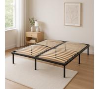 Sommier 120x200 Cadre à Lattes Renforcé Métal 1,4 mm 34 Lattes 9 mm et 3,5 cm Soutien Réglable - 4 Pieds x 29 cm Confort Optimisé Usage Quotidien - CADRE A LATTE ANYA