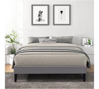 Sommier 120x200 Déhoussable 20 cm - 13 Lattes - Montage Rapide et Facile - Housse Lavable - Confort Optimal - Opale Gris
