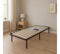 Sommier 140x190 cm Noir Cadre à lattes Renforcé - Compatible avec tous matelas - Soutien réglable - 17 lattes en 9mm - Structure métal 1,2 mm - CADRE A LATTE MARION