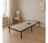 Sommier 140x190 cm Noir Cadre à lattes Renforcé - Compatible avec tous matelas - Soutien réglable - 17 lattes en 9mm - Structure métal 1,2 mm - CADRE A LATTE MARION.