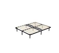 Sommier 140x190 Noir Renforcé avec 9 Pieds en Métal - Hauteur 29 cm - CADRE A LATTE MICHEL