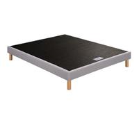 Sommier à lattes 140 x 200 SIMMONS - 4 pieds bois - Caisse en bois massif - Lattes fixes en bois 98 mm de largeur -