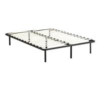 Sommier à Lattes 140x190 cm sur Pieds DEWINNER - 26 Lattes en Bois - Acier Renforcé