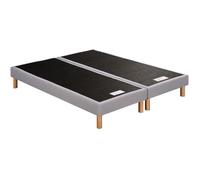 Sommier à lattes 90 x 200 SIMMONS - 4 pieds bois - Caisse en bois massif - Lattes fixes en bois 98 mm de largeur -
