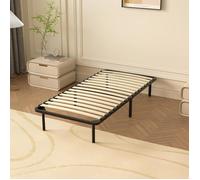 Sommier à lattes 90x190 cm - cadre de lit en bois massif avec 16 lattes 6 pieds et structure en acier renforcé hauteur 29 cm