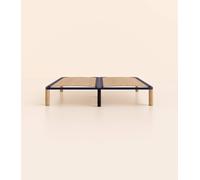Sommier à lattes 90x200 cm - Confort responsable - Livré en kit - Fait en France - Acier recy t lattes en bois - Tediber