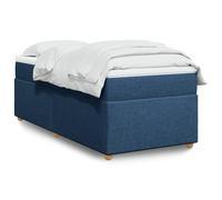 Sommier à lattes avec matelas Bleu 90x200 cm, Lit 1 place avec surmatelas, Cadre tissu polyester et ressorts ensachés pour un sommeil réparateur, Confort ferme et soutien optimal, adulte ou étudiant