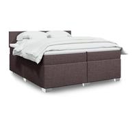 Sommier à lattes avec matelas et surmatelas 200x200 cm Marron foncé, Cadre de lit avec tête de lit, Matelas ressorts ensachés pour un soutien personnalisé, Lumières LED pour pour sommeil réparateur