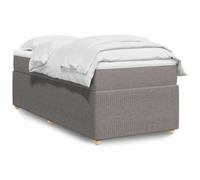 Sommier à lattes avec matelas et surmatelas 90x190 cm, ressorts ensachés pour un soutien personnalisé, housse lavable, couleur taupe, idéal pour chambre d'adulte ou d'invité, confortable et durable